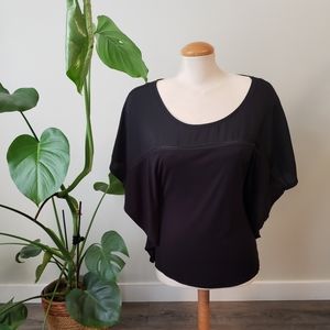 H&M | Flowy Short Sleeve Black Shirt